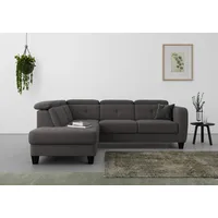 sit&more Ecksofa SIT & MORE "Belluci L-Form", grau (fango), B:249cm H:85cm T:195cm, Sofas, Ecksofa, inklusive Federkern, wahlweise mit Bettfunktion und Bettkasten