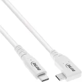 InLine USB4 Kabel, USB-C einseitig gewinkelt, PD 240W 8K@60Hz, TPE weiß, 1,5m