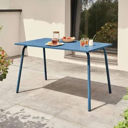 Oviala Business Terrassentisch aus pazifikblauem Stahl