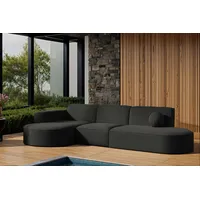 Fun Möbel Ecksofa SUNDAY in wetterfester Stoff ART-N Anthrazit Ottomane Links