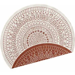 Teppich NORTHRUGS "Porto Wendeteppich", orange (terra), H:5mm Ø:100cm, Kunstfaser, Teppiche, In-& Outdoor, Wetterfest, Balkon, Garten, Wohnzimmer, Wasserfest
