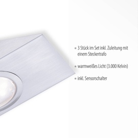 just light. LED-Unterbauleuchte »THEO«, Viereck, 3er-Set