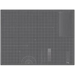 Donau Selbstheilende Schneidematte A0, Faltbar, Zentimeter-Raster, 120 x 90 cm, grau