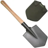 Max Fuchs Feldspaten, Holzstiel, extra stabil, mit Tasche