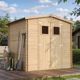 TIMBELA Gartenhaus Timbela M369 2,36 x 2,26 m Beige