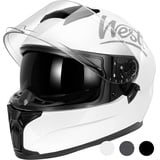 Westt Integralhelm Motorradhelm mit Doppelvisier Herren Damen Touring Street Mopedhelm Scooter Chopper Helm Motorrad, ECE DOT Zertifiziert