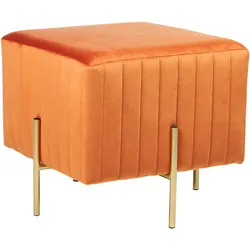 Fußhocker DAYTON Orange Samtstoff