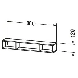 Duravit L-Cube 80x14cm, Tau matt, 3 Fächer, horizontal