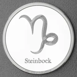 Silbermedaille 1oz Sternzeichen Steinbock Gravurmedaille
