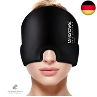 ONLYCARE Migräne Maske, Upgraded Migräne Kühlmaske Schlafmaske Kühlmütze Kühlhaube 360° Gel Surround kühlpads zur Linderung von Migräne, Kopfschmerzen, Druck