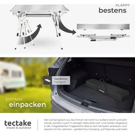 Tectake Campingtisch Tina Silber