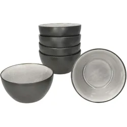 Reactive Glaze Dark Cement 6x Desert-Schale 450ml Schüssel Grau Müsli Snacks Obst
