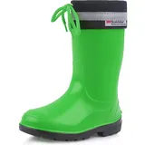 Ladeheid Kinder Gummistiefel mit Stulpe Regenstiefel für Jungen und Mädchen LA-972 (Grün/Schwarz, 27 EU)