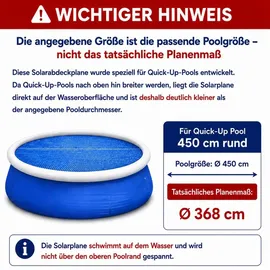 Happy People Solarabdeckplane blau Ø450 cm