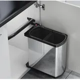 HAILO Mülleimer Einbau ab 45cm Schrank, 2-fach Abfalleimer - Schwarz