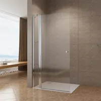 Duschabtrennung Sicherheitsglas,Nischendrehtür Glaswand Walk in Dusche Duschwand Duschtrennwand 100x197cm