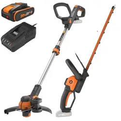Worx WG918E - Kit Heckenschere + Rasentrimmer mit Akku - 20/2Ah