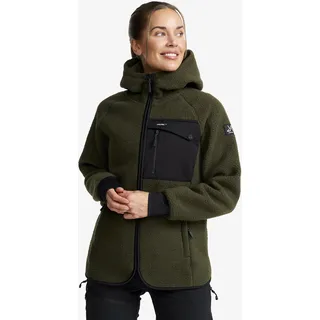 Sherpa Hoodie Damen Forest Night, Größe:S - Damen > Oberteile > Fleece & Midlayers - Grün