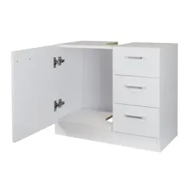 stabilo-sanitär Waschbeckenunterschrank 'Knut' polarweiß matt mit 3 Schubladen, Waschtischunterschrank 63x30x54cm