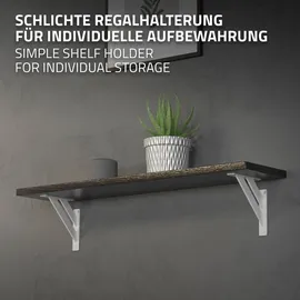 ML-Design 4 Stück Regalhalterung 18 x 18 cm Weiß Aluminium Schwebende