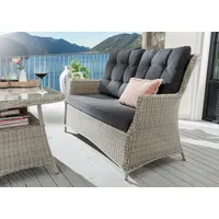 Destiny Loungesofa CASA Aluminium, Polyrattan, 2er Sofa, inkl. Auflagen, weiß