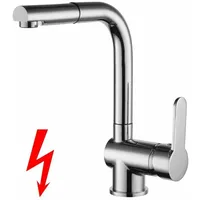 Niederdruck Küchenarmatur mit ausziehbarer Brause Spültischarmatur Chrom