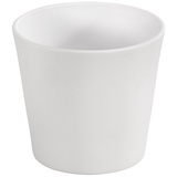 Dehner Keramik-Übertopf Basic, rund, weiß