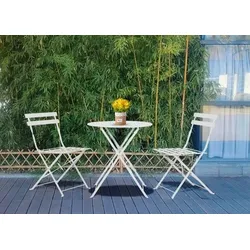 BISTRO Gartenmöbel Set weiß Tisch mit 2 Stühlen Jet-Line