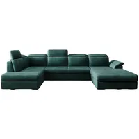 Luxusbetten24 Schlafsofa Designer Sofa Emiliano, mit Schlaf- und Klappfunktion grün