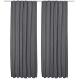 Beautissu Amelie Luna Kräuselband 140 x 245 cm anthrazit 2 St.