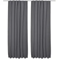Beautissu Amelie Luna Kräuselband 140 x 245 cm anthrazit 2 St.