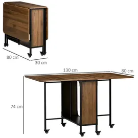 Homcom Klapptisch 130 x 74 x 80 cm braun