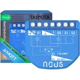 Nous WiFi Tasmota Schaltmodul, 2 Kanäle mit Leistungsmessung/Vorhangmodul 1 Kanal, ESP32, Temp Sensor, Matter & MQTT, Trockenkontakte, Kompatibel mit Alexa, Home Assistant, Google Home, Apple Home