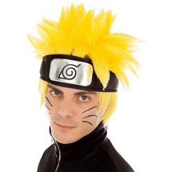 GalaxyCat Kostüm-Perücke Naruto Shippuden Cosplay Perücke von Naruto Uzumaki, Gelb, Cosplay Perücke von Naruto Uzumaki gelb