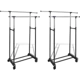 vidaXL Garderobenständer Verstellbar Schwarz