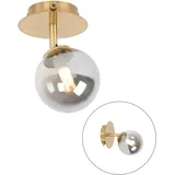 QAZQA - Country Spot gold verstellbar mit Rauchglas - Athen