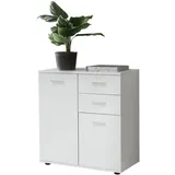 KADIMA DESIGN Kommode mit Türen & Schubladen 71 x 78 x 35,5 cm Weiß