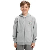 QUIKSILVER Graphic Reißverschlusspullover - Light Grey Heather - 16