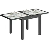 Outsunny Gartentisch Ausziehbar 160 x 80 x 75 cm Schwarz
