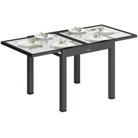 Outsunny Gartentisch Ausziehbar 160 x 80 x 75 cm Schwarz