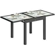 Outsunny Gartentisch Ausziehbar 160 x 80 x 75 cm Schwarz