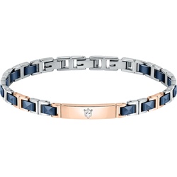 Maserati Armband Edelstahl, Keramik blau Herren 