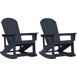 vidaXL Adirondack Schaukelstühle 2-Tlg 3335835 2 pcs  Marineblau HDPE 2 St.