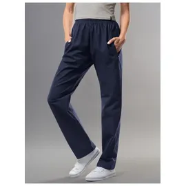 TRIGEMA Jerseyhose TRIGEMA "TRIGEMA Freizeithose aus 100% Baumwolle", Damen, Gr. S, US-Größen, blau (navy), 100% Baumwolle, Hosen Jerseyhose