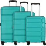 American Tourister summer splash 4 Rollen Kofferset 3-teilig jade green