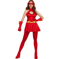 Funidelia | Flash Kostüm für Damen Superhelden, DC Comics, Liga de la Justicia - Kostüme für Erwachsene & Verkleidung für Partys, Karneval & Halloween - Größe L - Rot