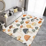 Generisch Teppich Wohnzimmer Handgezeichneter Stil Pilze Teppich Flauschig Schlafzimmer Teppich Weich Esszimmer Teppich Kurzflor Outdoor Teppich Waschbarer Teppiche rutschfest Teppich 80 x 150 cm