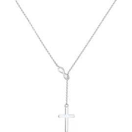 Elli Y-Kette mit Kreuz und Infinity Symbol 925 Silber