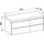 Laufen LANI Waschtischplatte verkehrsgrau inklusive Unterschrank, ohne Ausschnitt, große Schublade links, 1370x495x580mm, H4055801122671,