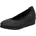 Keilpumps RIEKER Damen Gr 40 schwarz Glattleder unifarben Schuhe Ballerina Schlupfschuh Slipper mit leichter Struktur im Obermaterial